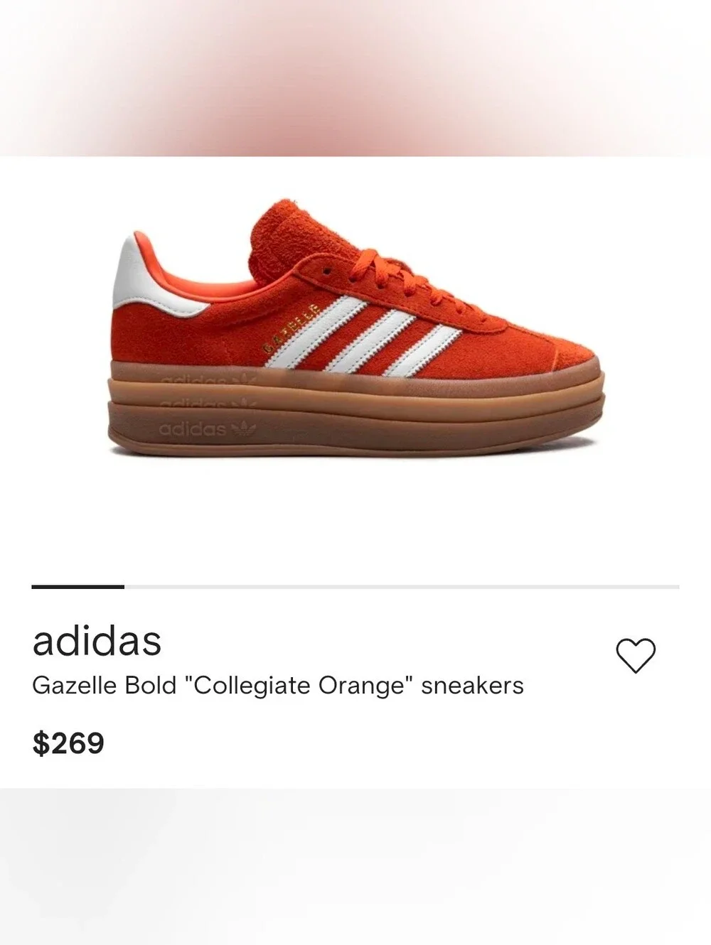 Adidas Gazelle | Collegiate Orange Gum | Retro-inspired | U.S. Big Kids 6